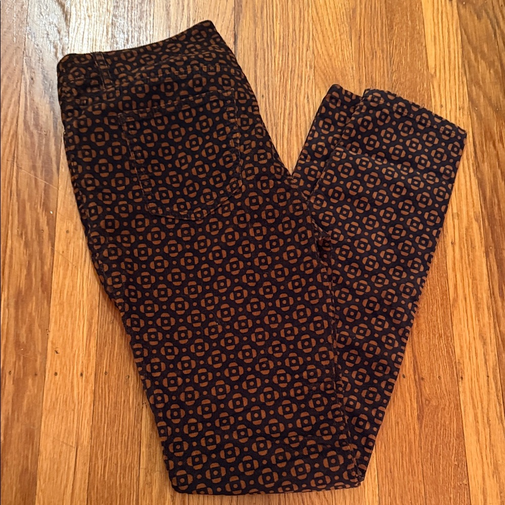 Boden Brown and Black Textile Corduroy Women's Straight Leg Pants